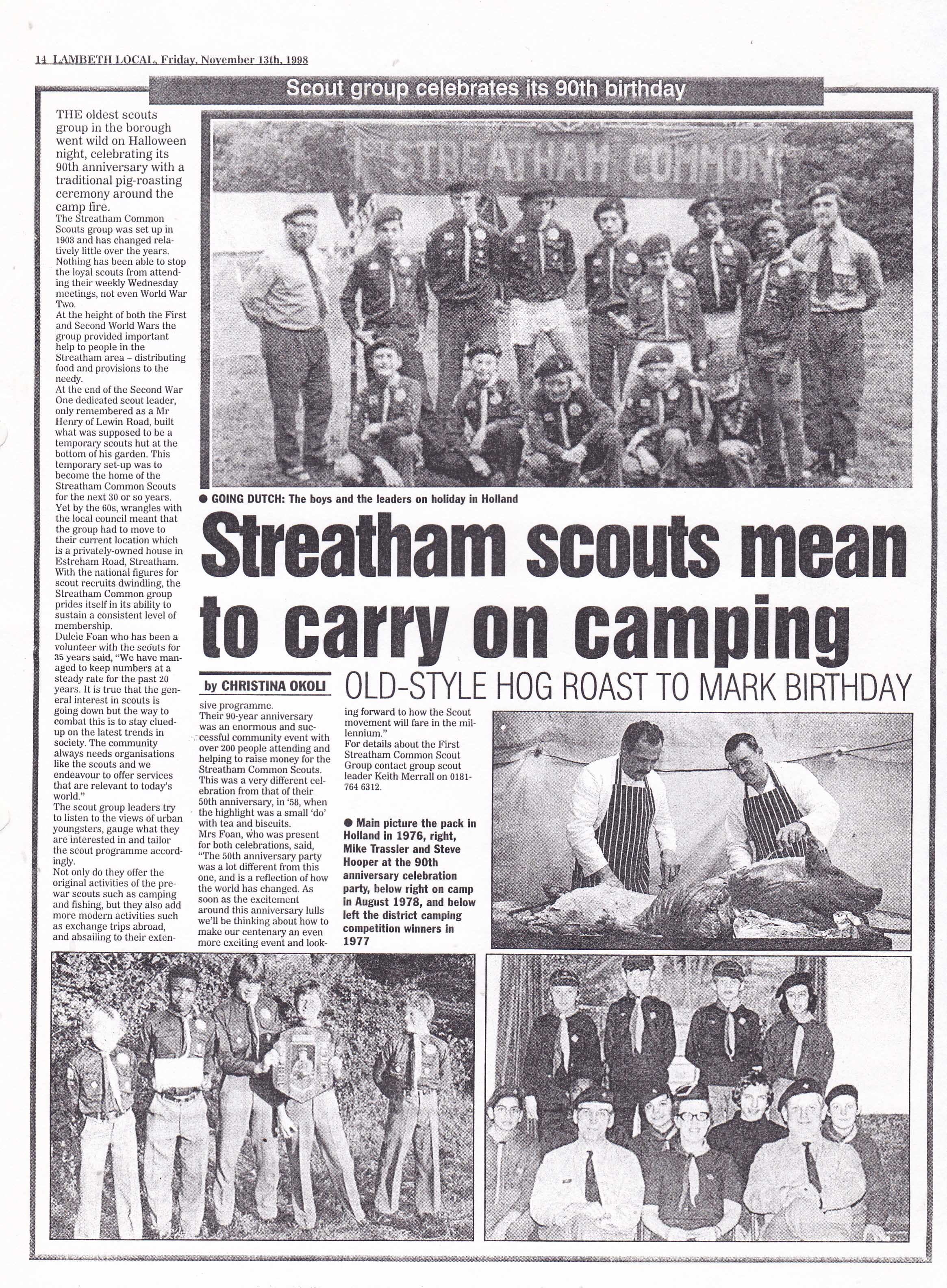 Newspaper Feature 1st SC 90th 1998